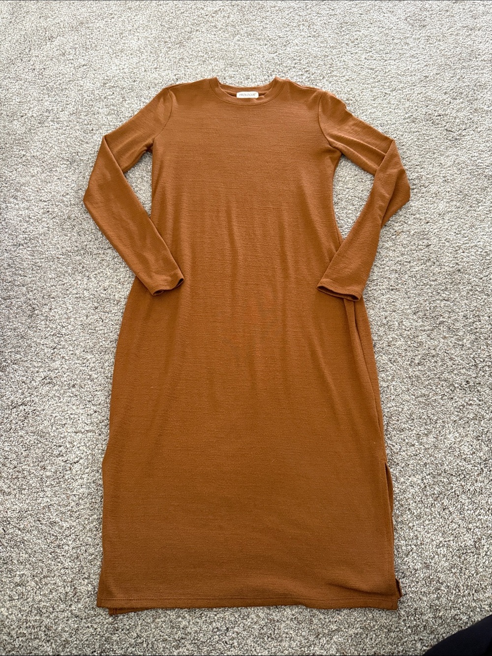 Prologue Women’s Long Sleeve Knit Dress in Rust XS